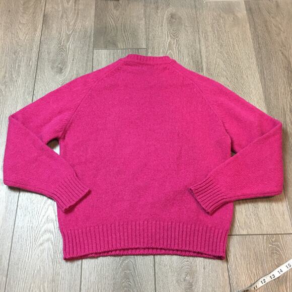 Lands' End 100% wool Ladies Large Pink Crew neck Sweater Woman - Picture 2 of 8